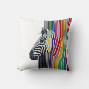Coussin super tendance coloré rayures vibrantes zèbre