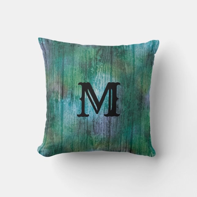 Coussin Superbe bleu vert arc-en-ciel texture Boho couleur (Recto)