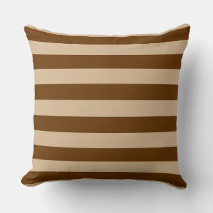 Coussin Superbe Brown et Tan Stripes Motif