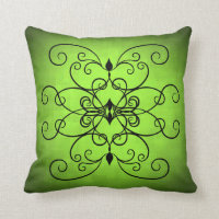 Superbe chaux vert et noir coeurs et tourbillons