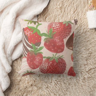 Coussin Superbe conception de fraise trempée au chocolat