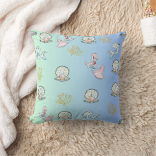 Coussin superbe design d'océan à deux tons