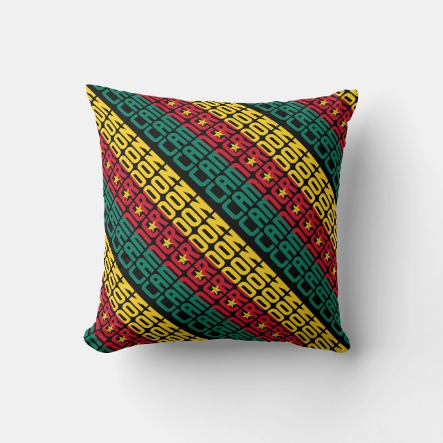 Coussin Superbe drapeau national du Cameroun (Recto)