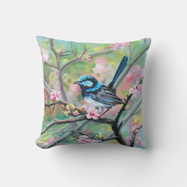 Coussin Superbe Fairy Wren - (Recto)