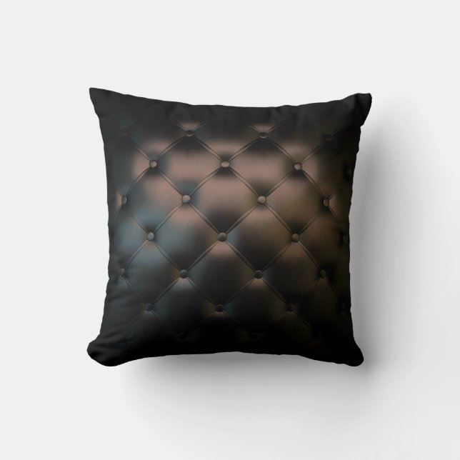 Coussin Superbe texture en cuir noir (Recto)