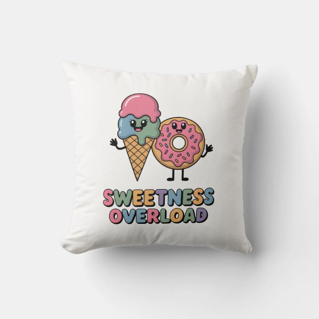 Coussin Surcharge de sucrerie | Enfants de Donut & Ice Cre (Recto)