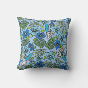 Coussin Surf Pareau Hawaiian Hibiscus Surf - Turquoise