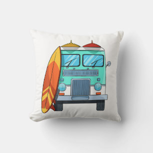 Coussin Surf Van Surfboard Palm Trees Surfboard Surfboard