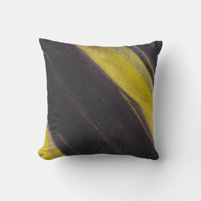 Coussin Surface noire et jaune (Recto)