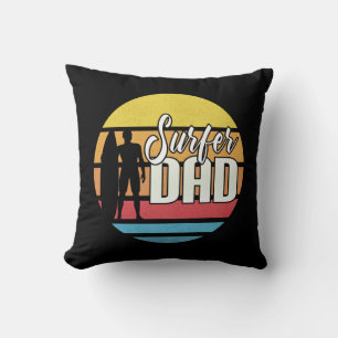 Coussin Surfer Papa Fête des pères Art Tropical Jeter Orei