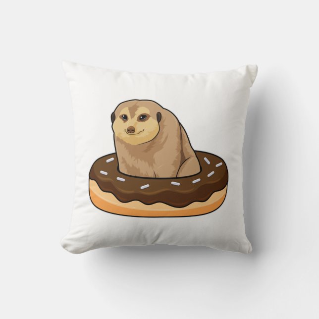 Coussin Suricate avec Donut (Recto)