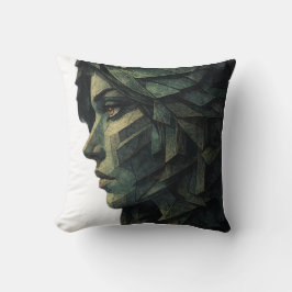 Coussin Surreal Geometric Woman Cubist Art