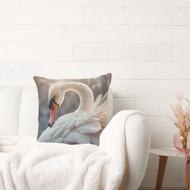 Coussin *~* Swan blanc Art Nouveau SC1 Tranquille (Canapé)