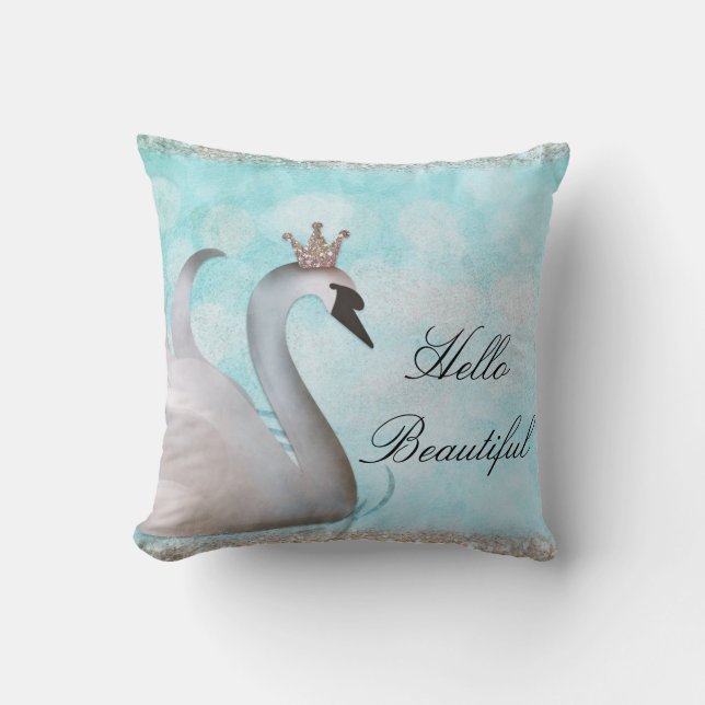 Coussin Swan Princess Faux Gold Parties scintillant Fairy  (Recto)
