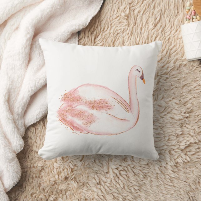 Coussin Swan rose et or (Couverture)