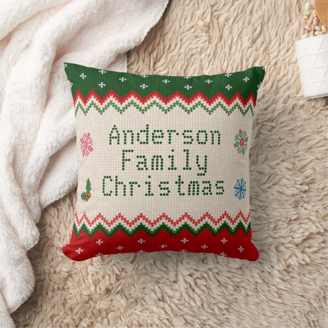 Coussin Sweat personnalisé Conception de la famille Noël (Couverture)