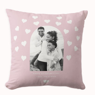 Coussin Sweet Blush Coeur rose Motif Photo Valentine