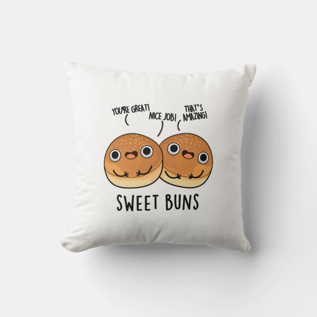 Coussin Sweet Buns Funny Baking Pun (Recto)