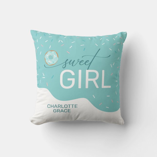 Coussin Sweet Girl Turquoise Frosting Spinkles Girl's (Recto)