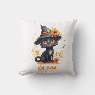 Coussin Sweet Halloween Chat Nom personnalisé