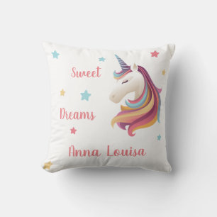 Coussin Sweet rêves unicorn personnalisez (votre nom)