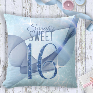Coussin Sweet sixteen bleu à percussion ID652