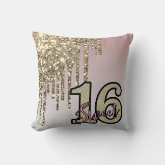 Coussin Sweet sixteen or rose rose pâle