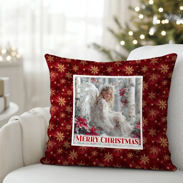 Coussin Sweet Victorian Angel Red Gold Festive Christmas  (Sweet Victorian Angel Red Gold Festive Christmas Pillow

)