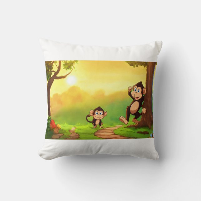 Coussin Swing du matin du singe (Recto)