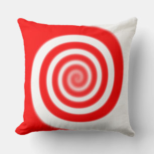 Coussin Swirl à la menthe rouge et blanche