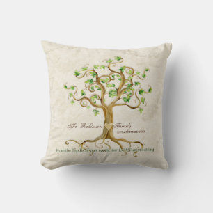 Coussin Swirl Tree of Life Roots Cadeau familial personnal