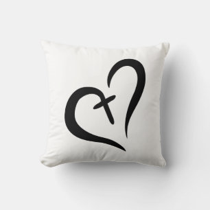 Coussin symbole coeur croisé