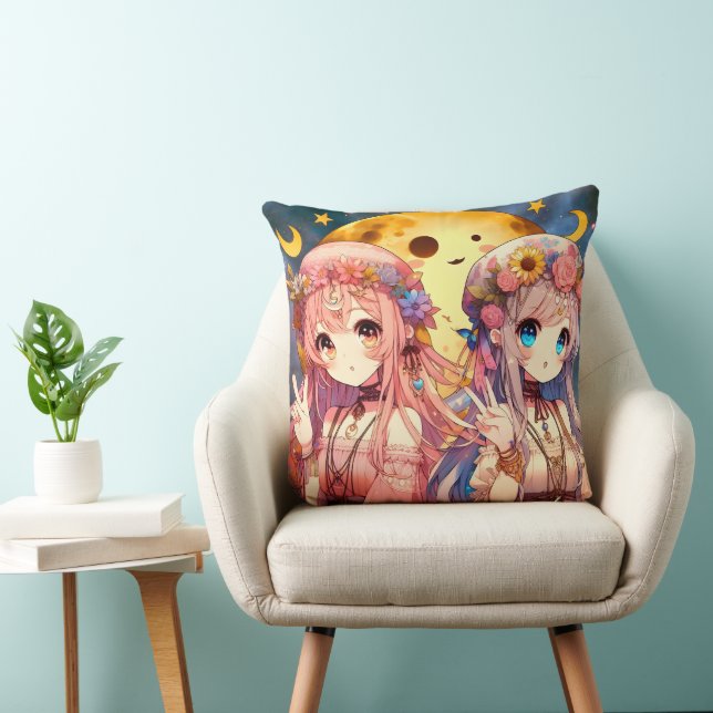 Coussin SYMBOLE DE LA FEMME Anime Hippie Lune Filles Donne (Chaise)