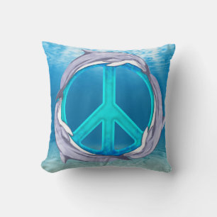 Coussin Symbole de la paix dauphin