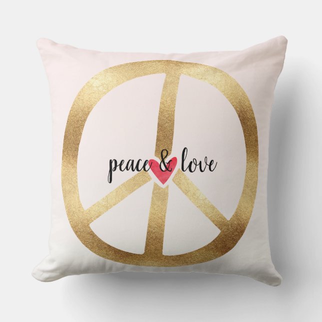 COUSSIN SYMBOLE DE LA PAIX D'OR AVEC COEUR (Recto)