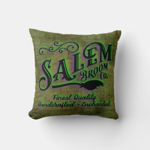 Coussin Symbole de la société Halloween Witch Salem Broom
