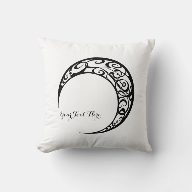 Coussin Symbole de lune tribale personnalisée (Recto)