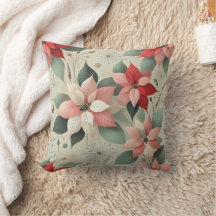 Symbole de Noël Poinsettia Flower Canapé Cushion