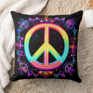 Coussin Symbole de paix arc-en-ciel Art