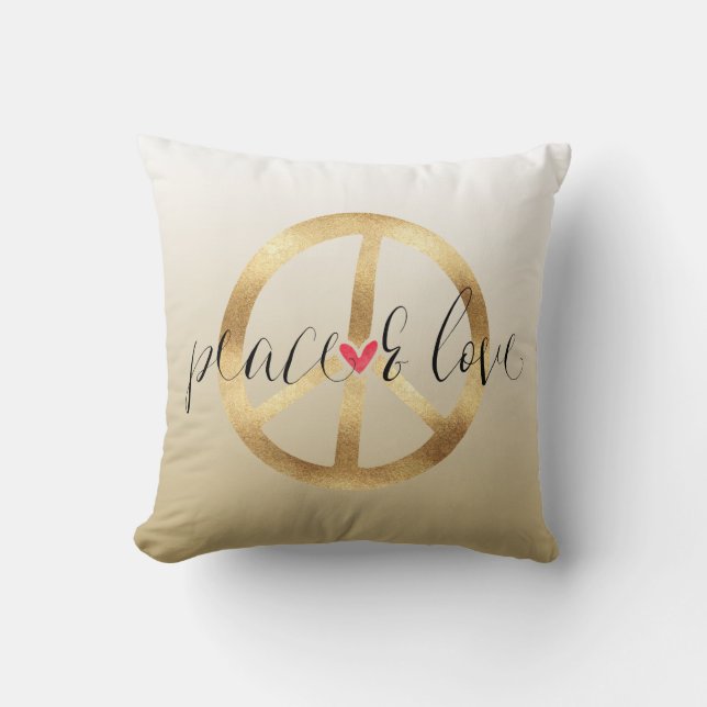 Coussin Symbole de paix Gold Inspirational (Recto)
