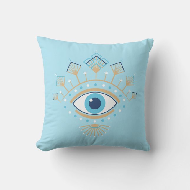 Coussin Symbole de protection turc des yeux mal grecs déco (Recto)
