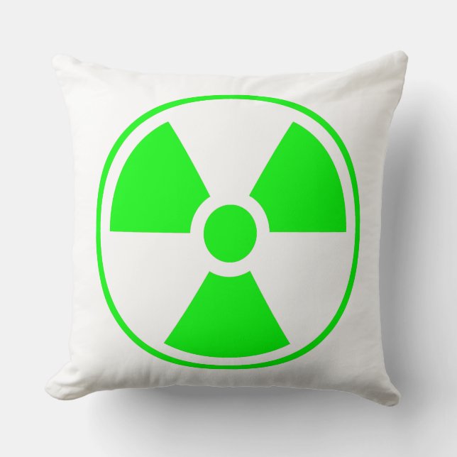 Coussin Symbole de rayonnement radioactif nucléaire en ver (Recto)