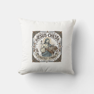 Coussin Symbole de stratégie d'échecs de Jésus Stratégie d