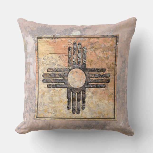 Coussin Symbole du soleil Zia du Nouveau-Mexique (Recto)
