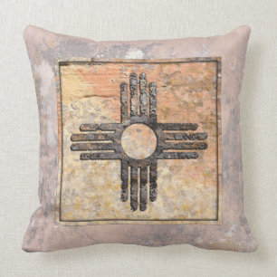 Coussin Symbole du soleil Zia du Nouveau-Mexique