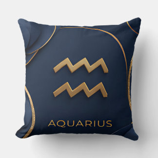 Coussin Symbole du zodiaque Verseau Luxe Or Céleste