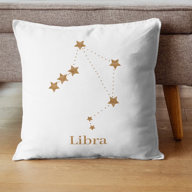 Coussin Symbole moderne Zodiac Gold Libra | Air de l'éléme (Créateur téléchargé)