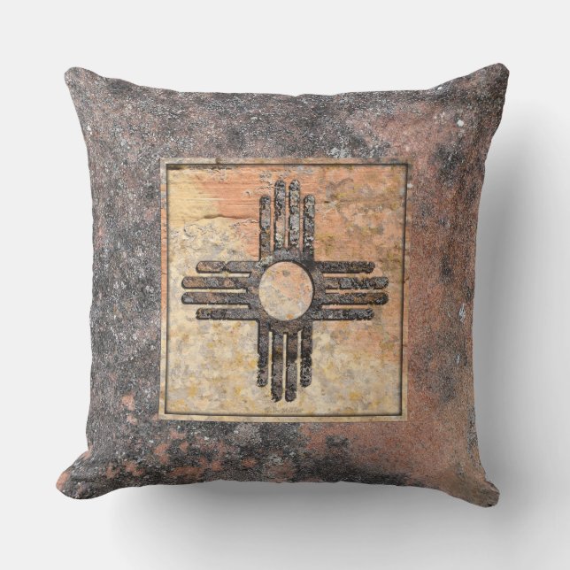 Coussin Symbole Soleil Zia du Nouveau-Mexique - Talking Ca (Recto)