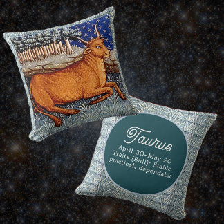 Coussin Symbole Taurus Zodiac Bull fête d'anniversaire