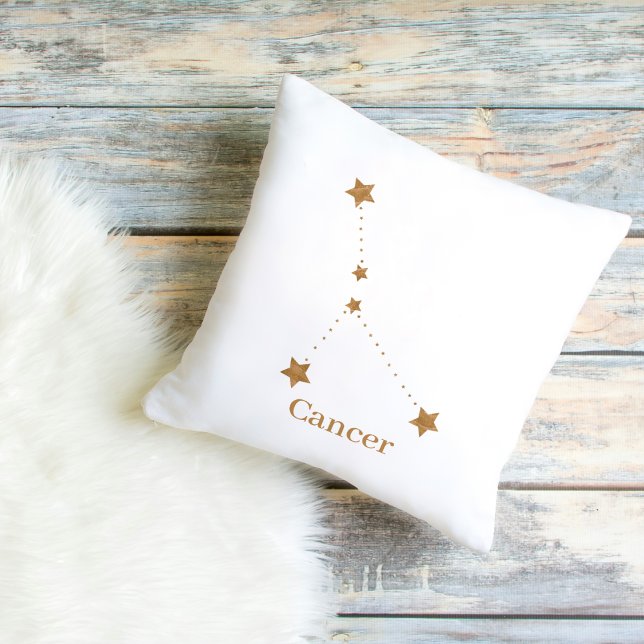 Coussin SYMBOLE Zodiaque moderne Cancer de l'or | Eau de l (Créateur téléchargé)